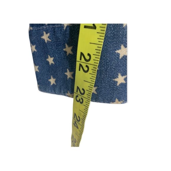 Wah Maker Vintage Collection Blue Micro Star Print Top Medium - Picture 8 of 8